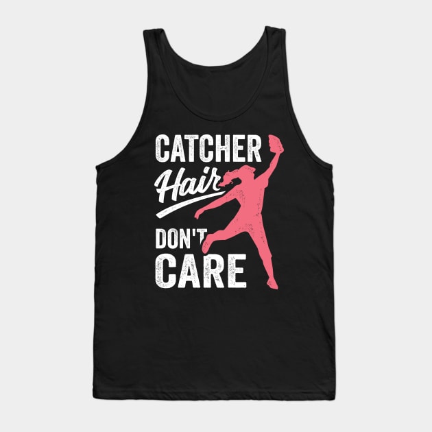 Catcher Hair Baseball Softball Girl Player Gift Tank Top by Dolde08